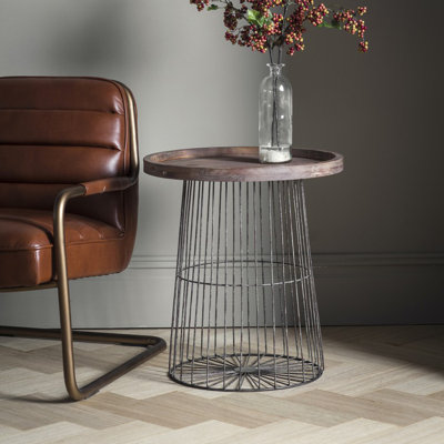 Behrens Tray Top Drum End Table