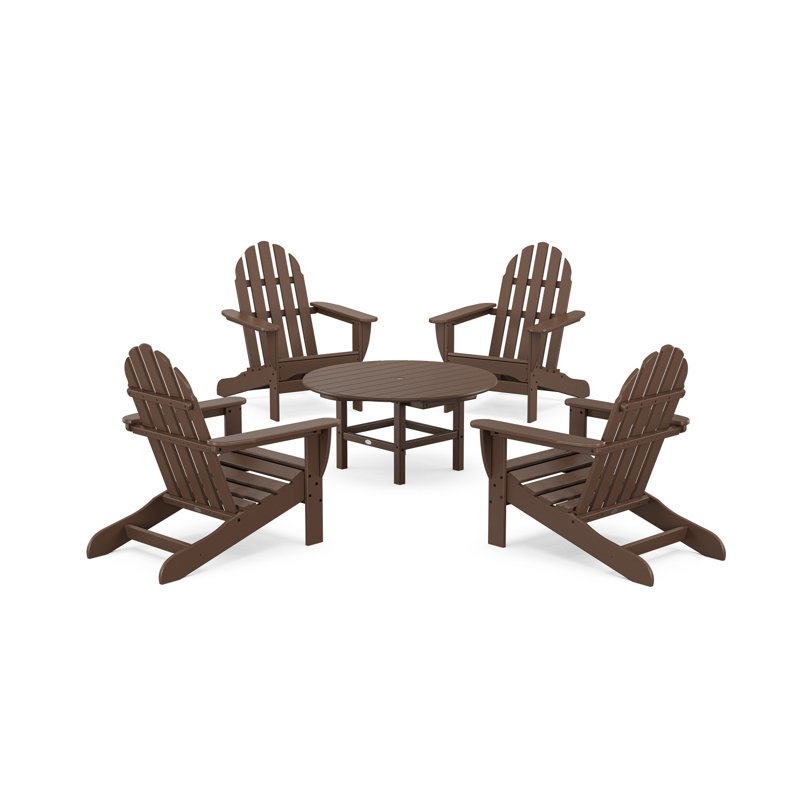 POLYWOOD Classic Adirondack Conversation Set, Mahogany