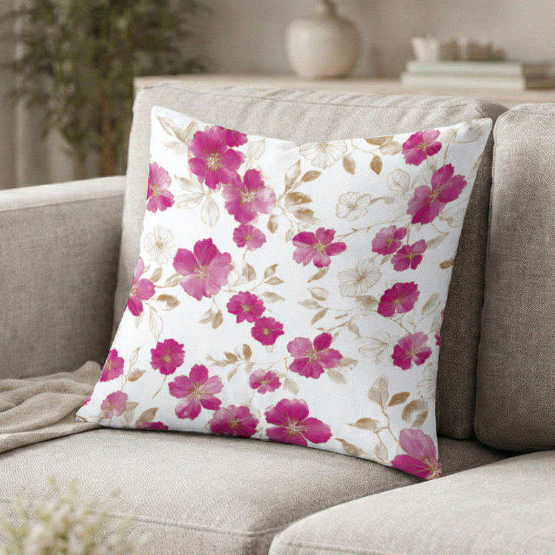 Coussin Floral, H 18 po x l 18 po
