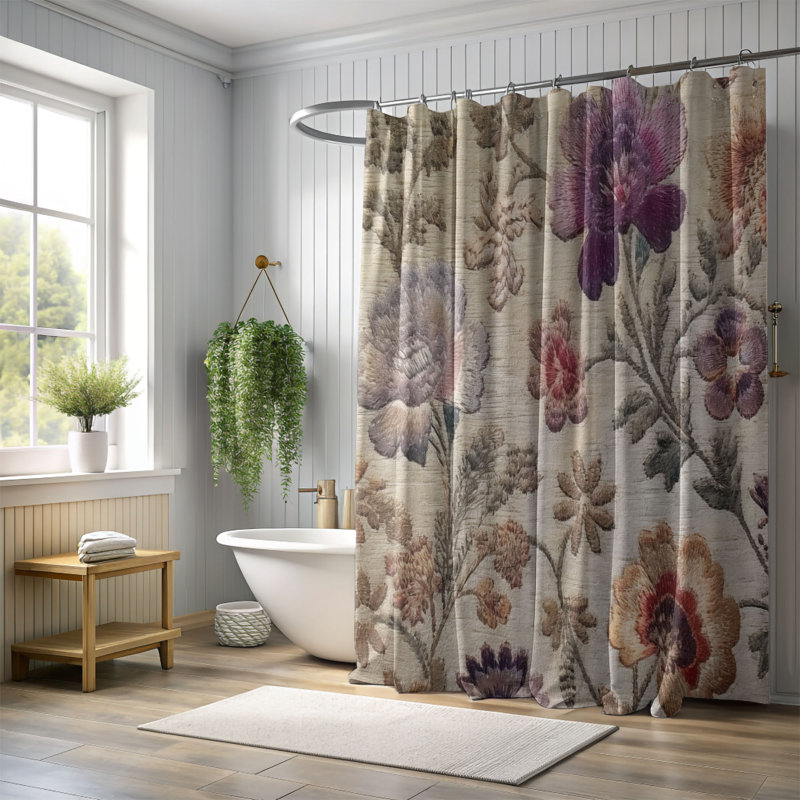 Rideau de douche Frouwe, H 74 po x l 71 po
