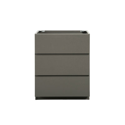 Armoire de rangement pour salle de bain, grise, 3 tiroirs, pré-assemblée, augmentant le rangement, armoire silencieuse et silencieuse