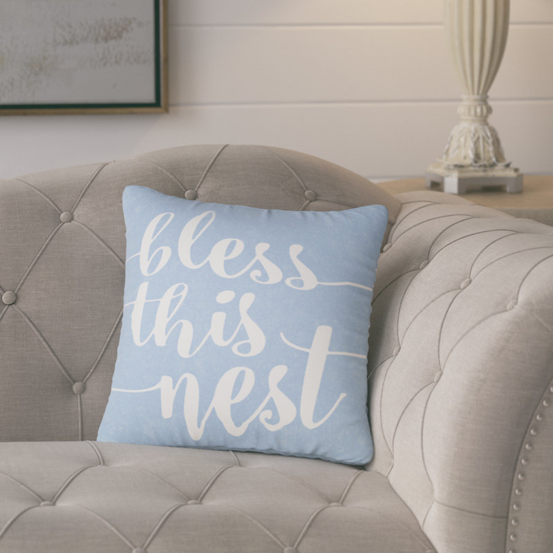 Cotton Throw Pillow, 20" H x 20" W x 8" D, Light Blue