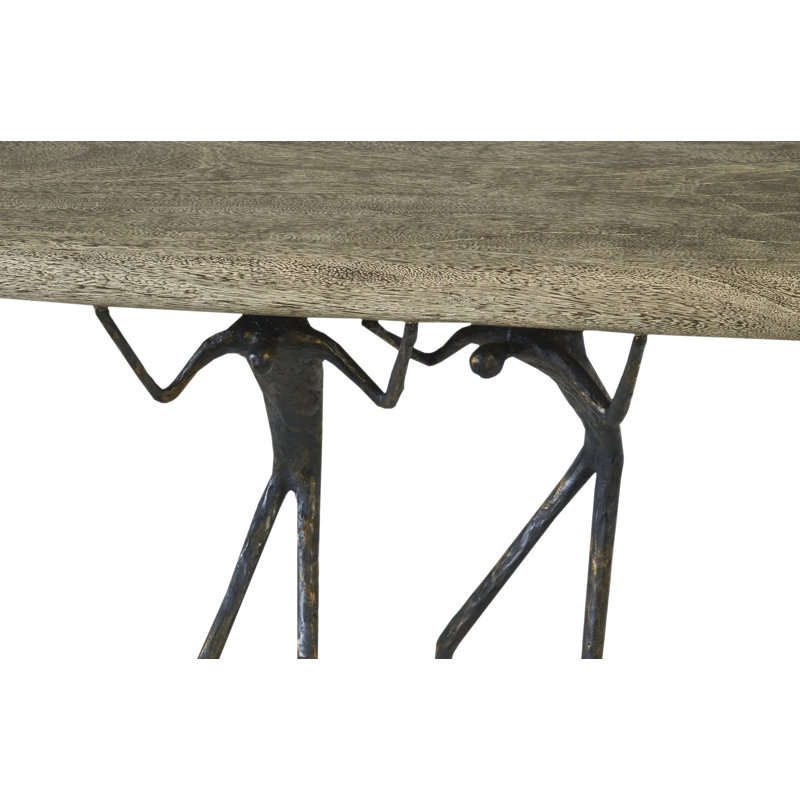 Atlas 60" Black and Gray Stone Console Table