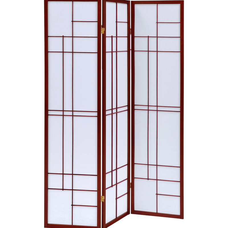 3 - Panel Folding Screen For Room Division In Brown And White Tones, Construction, 72.04 Inches High A Sophisticated Look Space Partition, Fabric, Stylish Decoration