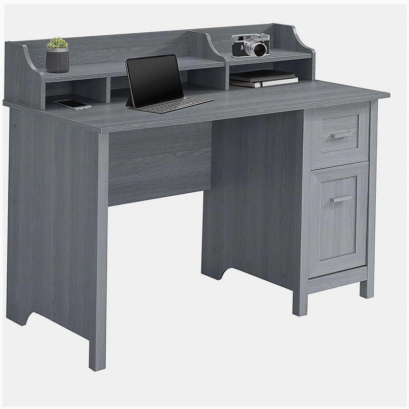 Bureau classique avec rangement, gris