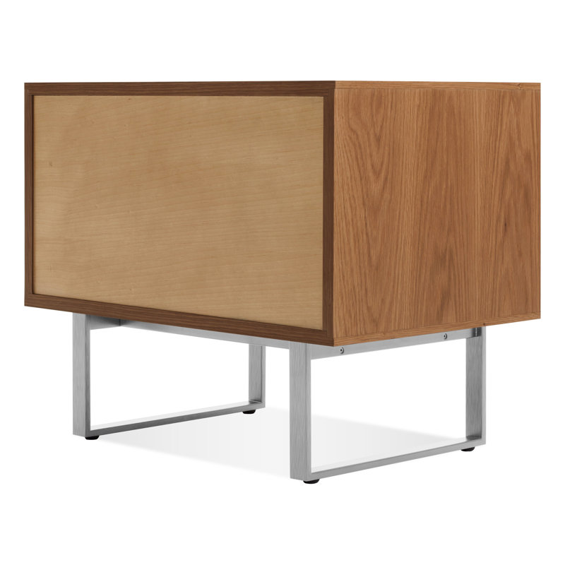 Series 11 2 - Drawer Nightstand, Silver/Walnut