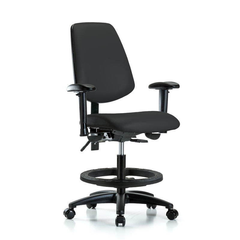 Chaise de dessinateur Jazmyne, Noir, Roulettes, Inclus