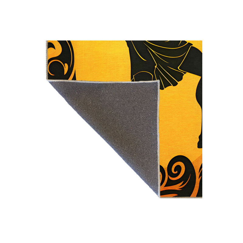 Tapis décoratif moderne noir, Rectangle 3'11" x 5'11" Rug Pad Included