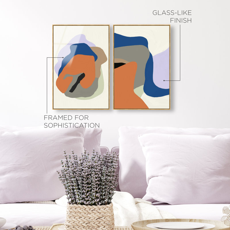 Together Set High-Gloss Frameless Acrylic Glass Wall Art Abstract Print by Oliver Gal, Ready to Hang, 10 x 15, 31"H x 46"W