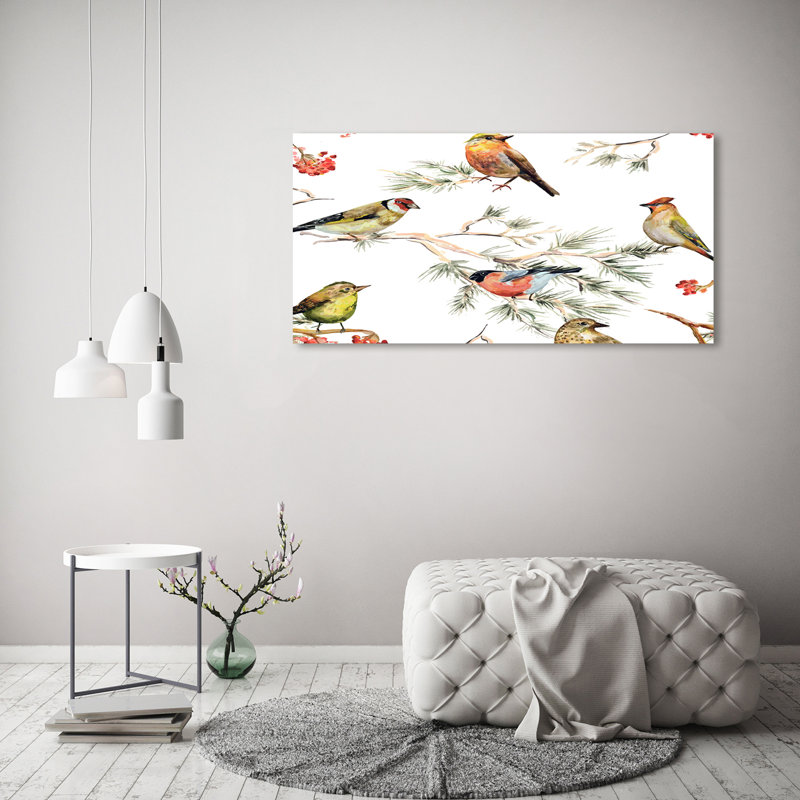 Forest Birds Plants 1 Piece Wrapped Canvas Wall Art