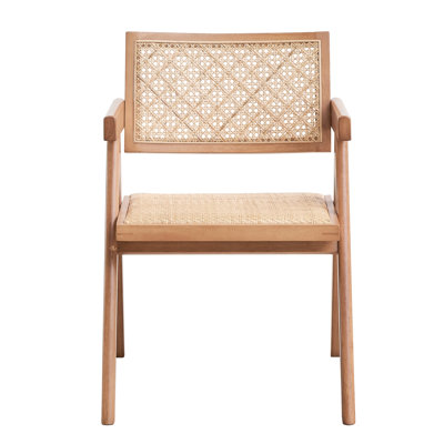 Deux fauteuils décontractés de style Mid-Century décontractés, à finition naturelle, aérés et aux dossiers légèrement incurvés, avec sièges confortables de l 20 po x P 22 po