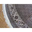 Tapis en soie rond 8 pi noué la ivoire/gris 8 pi one-of-kind Beaton