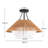 3-Light Natural Rattan Semi Flush Mount Light