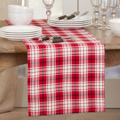 Zenon Plaid 100% Cotton Table Runner