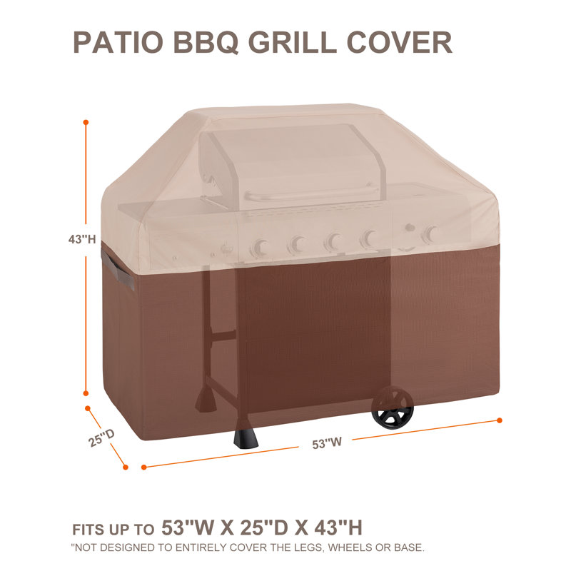 Waterproof Patio Gas Grill Cover 53"W , 43" H x 53" W x 25" D