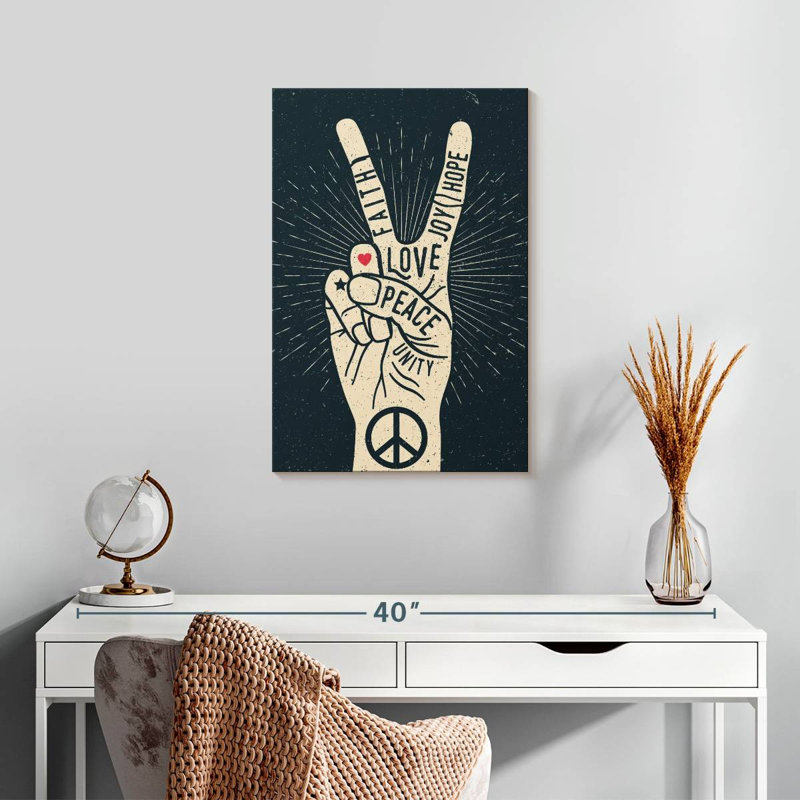Khadjiah Peace Sign Typography, 24" H x 16" W