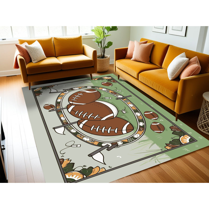Tapis de football pour enfants Zoomie, Rectangle 7 pi x 9 pi