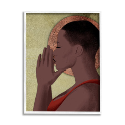 " African American Woman In Prayer Portrait Geometric Shapes " by Marcus Prime