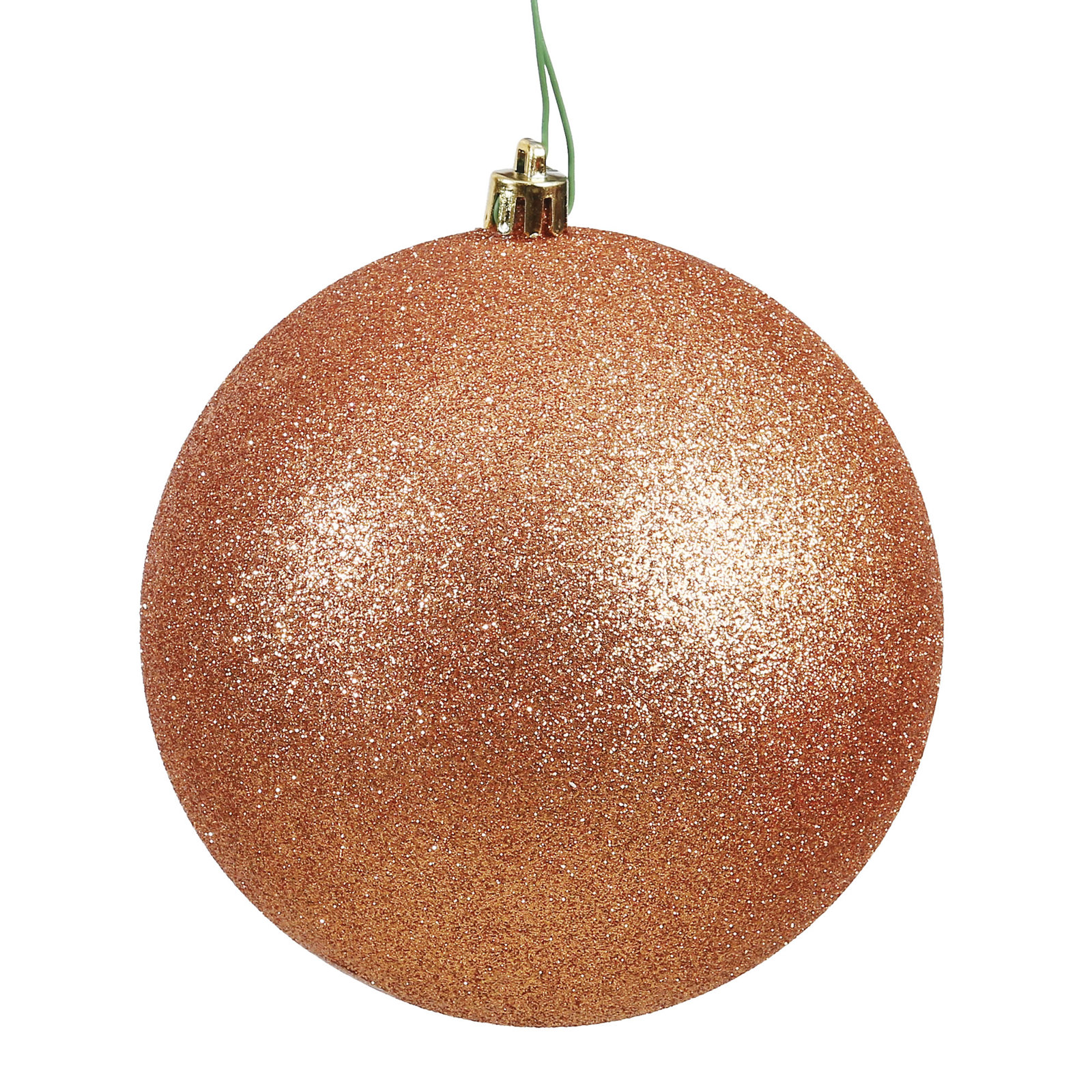 Holiday Décor Ball Ornament, 3" H x 3" W x 3" D, Glitter Rose Gold