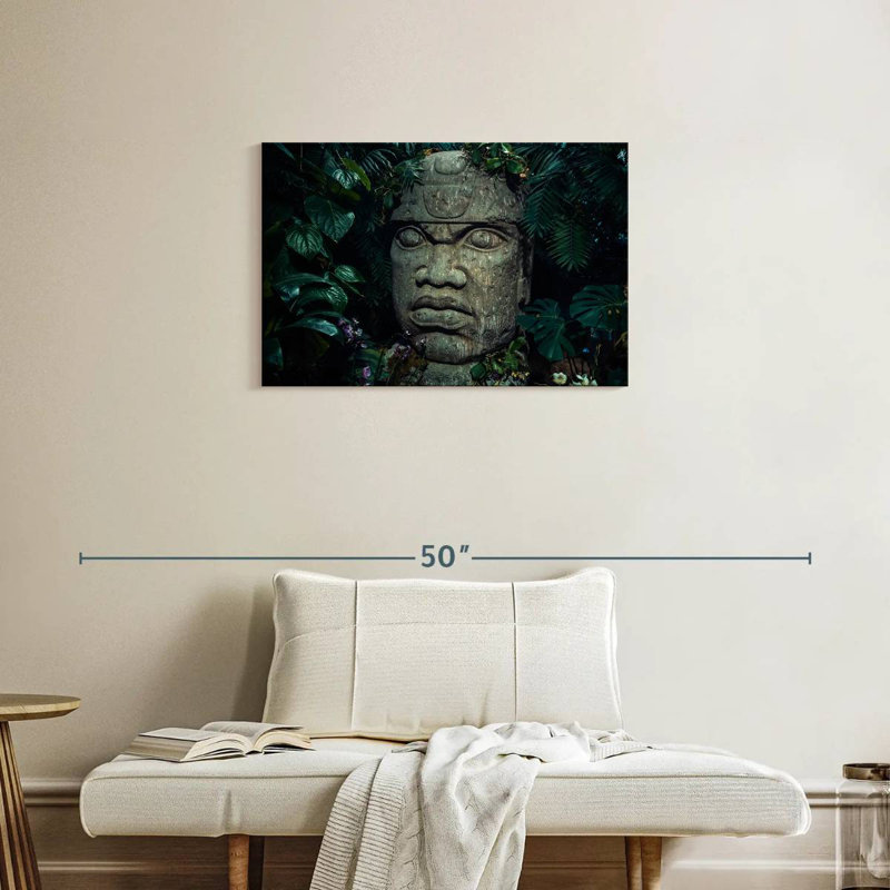 Tête Leisha Mayan Olmec, H 20 po x l 30 po