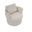 Fauteuil demi-tonneau pivotant, fauteuil d'appoint rond et confortable pour le salon-1095659282