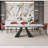 94.5”  Extendable Dining Table Set With Rectangular Sintered Stone Top And 8 Faux Leather Chairs-1791596480