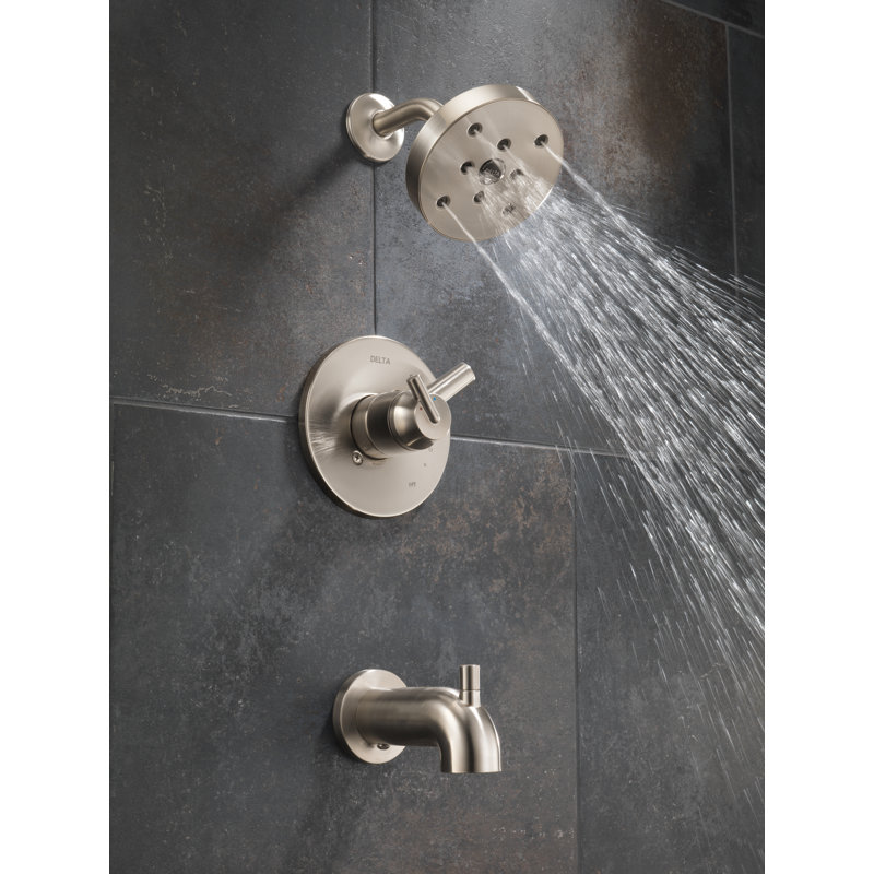 Trinsic 17 Series Dual-Function Tub Shower Faucet Set, H20kinetic Shower Handle Trim Kit, Brushed Nickel