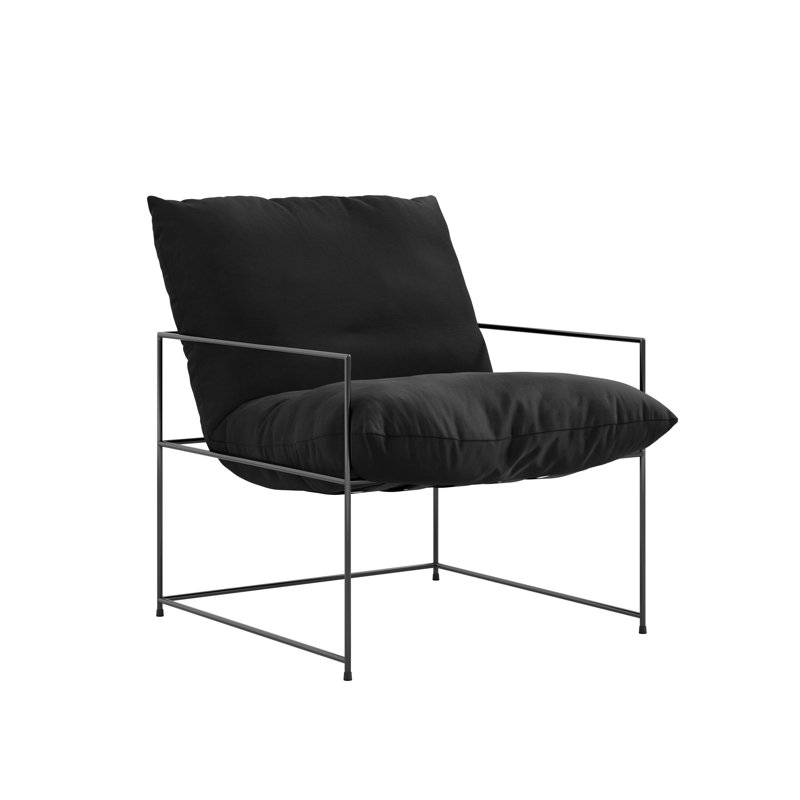 BROOK ACCENT CHAIR, Black, Velvet