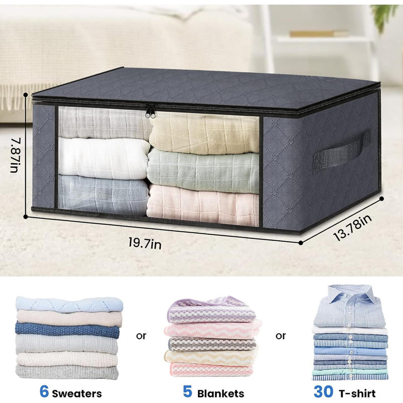 Ebern Designs Fabric Storage Bag, Gray