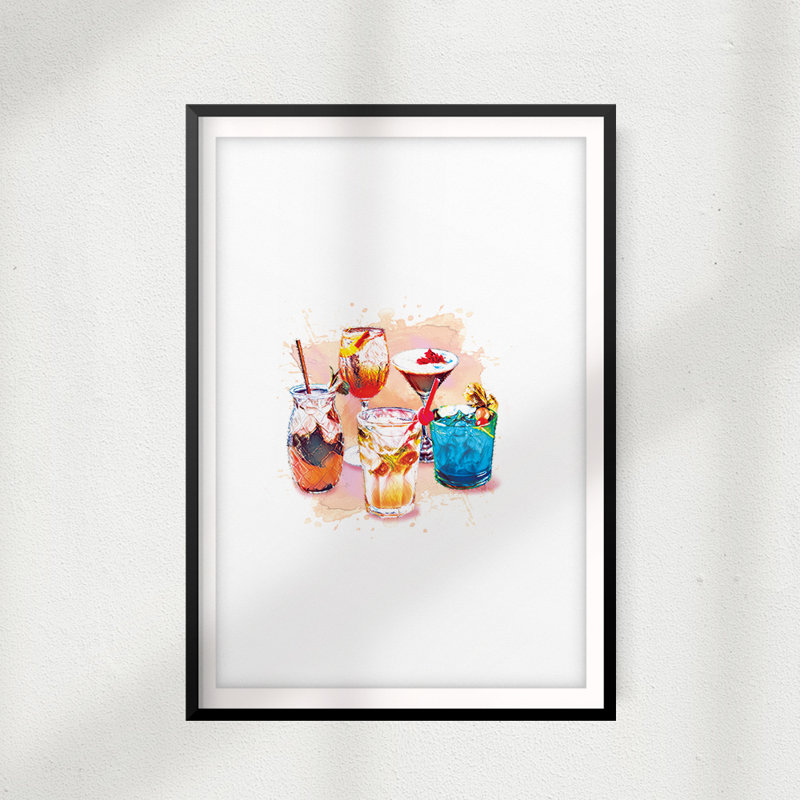Choisissez votre cocktail - Impression sur papier encadrée, H 10 pi x l 8 po x P 0,05 po