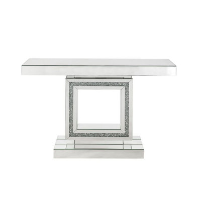 Benish 47'' Glass Top Console Table