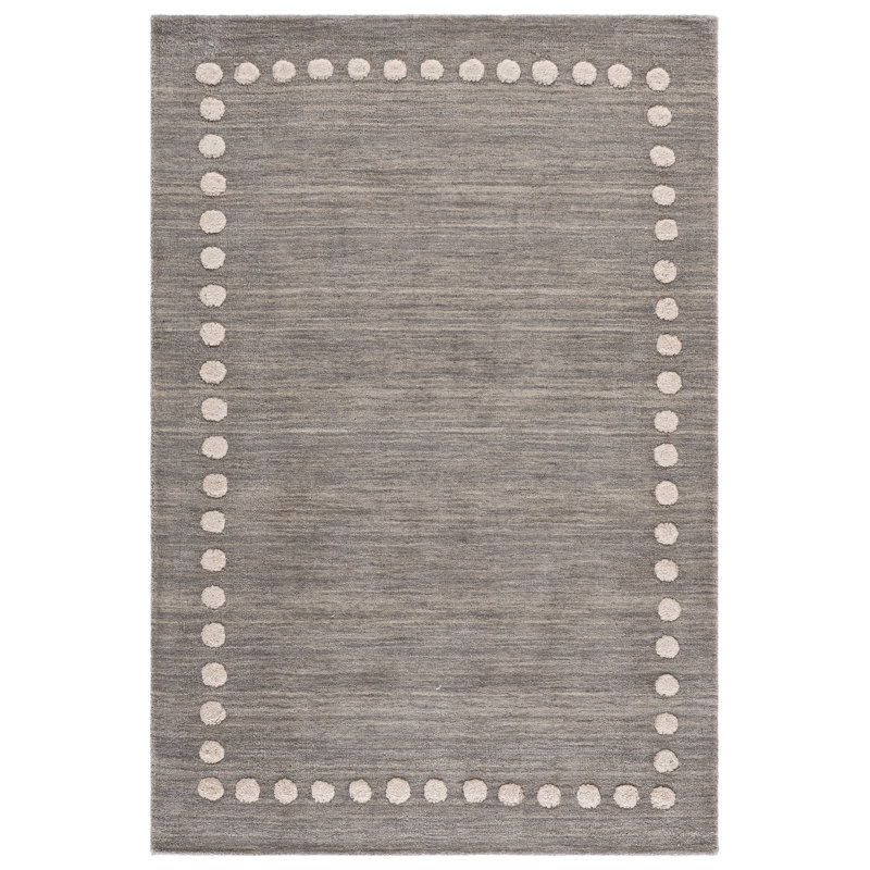 Antaeus Kids Hand Loomed Wool Rug, Rectangle 4' x 6', Gray