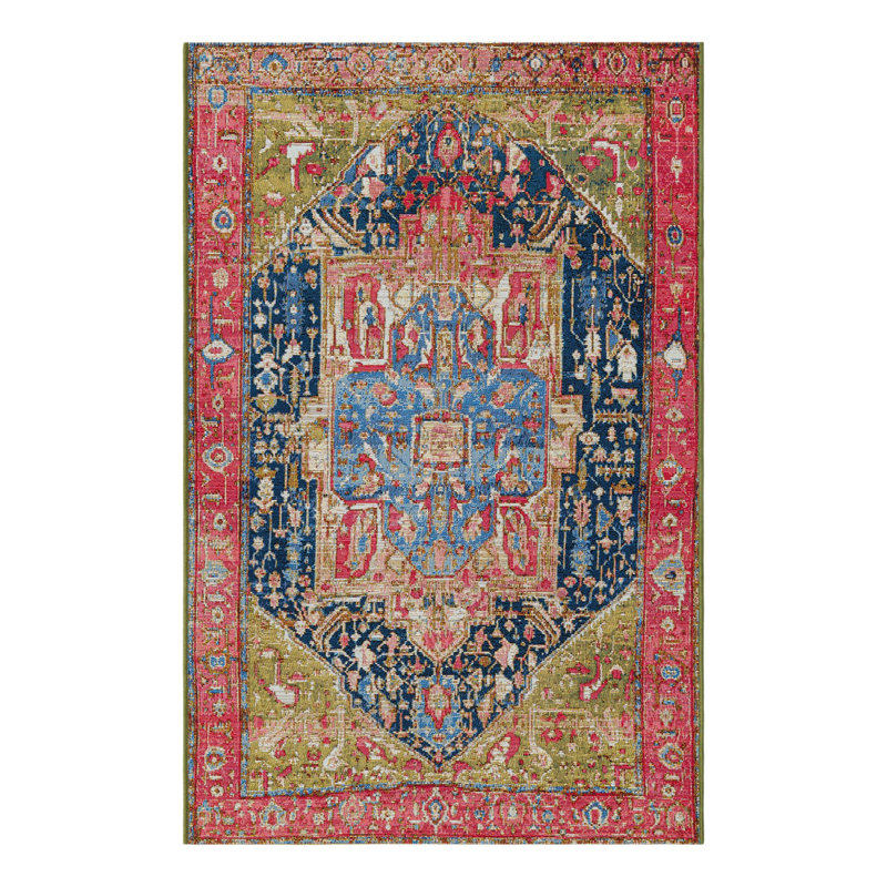 Multi_Unique Loom Limon Outdoor Traditional Rug, Rectangle 7'1" x 10'