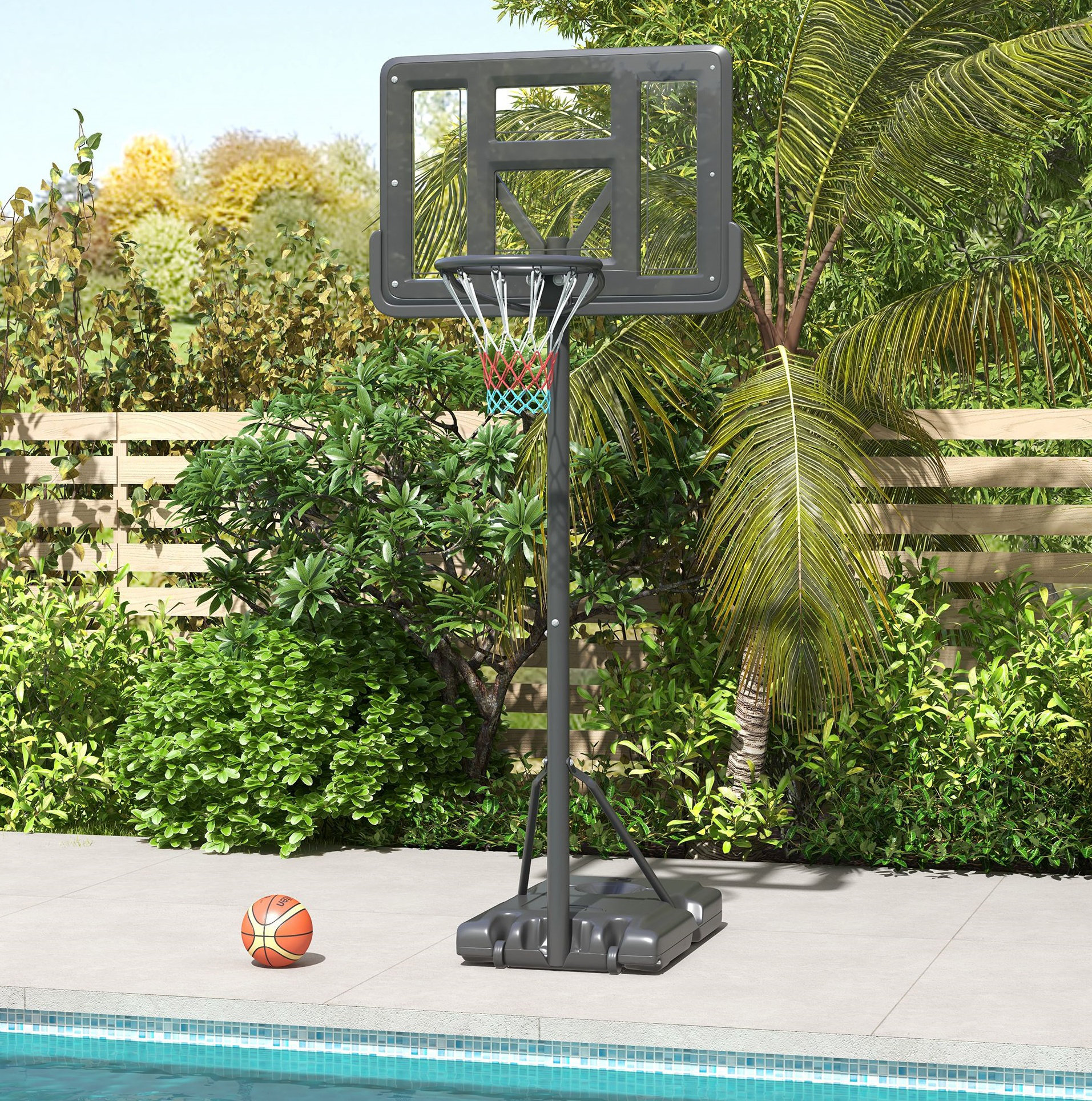 Kozart Panier de basketball de piscine réglable de 7,5 à 10 pieds de hauteur, adapté aux
