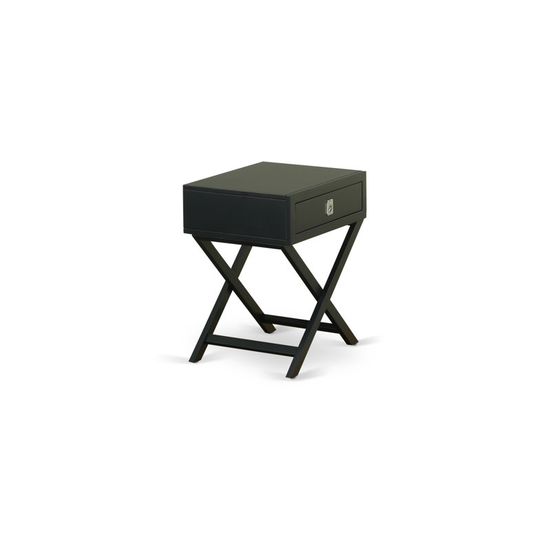 Petite table rectangulaire avec tiroir Gorgeous Hamilton, paquet de 1, finition noire, Noir, noir, noir, noir