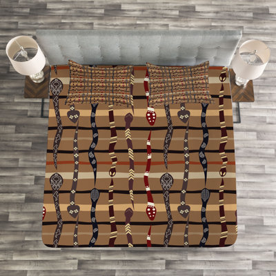 Addlie Brown/Black Microfibre Bedspread Set