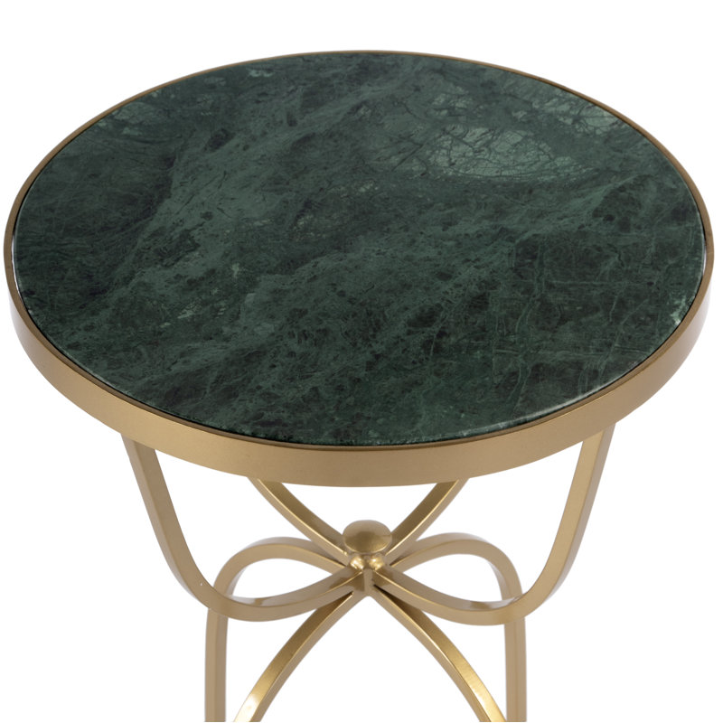Hager Marble & Metal Side Table, Green