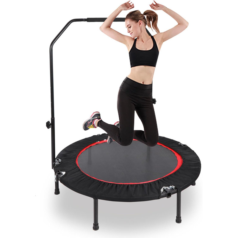 40"Foldable Fitness Trampoline With Adjustable Handle