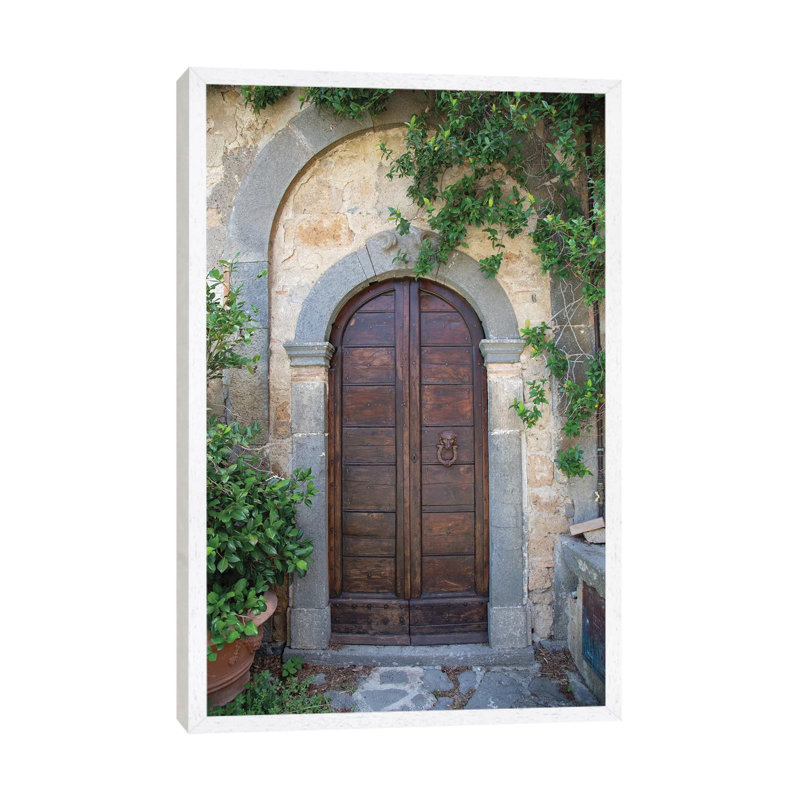 Venice Doorway by Aledanda - Print on Canvas, 66.04 cm H x 45.72 cm W, White Framed