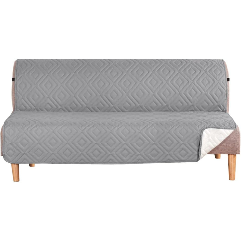T-Cushion Sofa Slipcover, 12" H x 15" W x 2.38" D, Gray/Beige Fabric