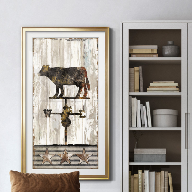 Le rapport quotidien - peinture encadrée, Doré, H 14,5 po x l 26,5 po x P 1,5 po