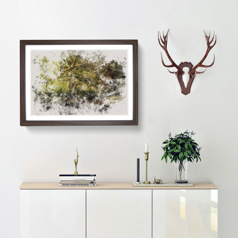 Mystical Forest - Picture Frame Painting Print, Walnut Framed, 62cm H x 87cm W x 2cm D