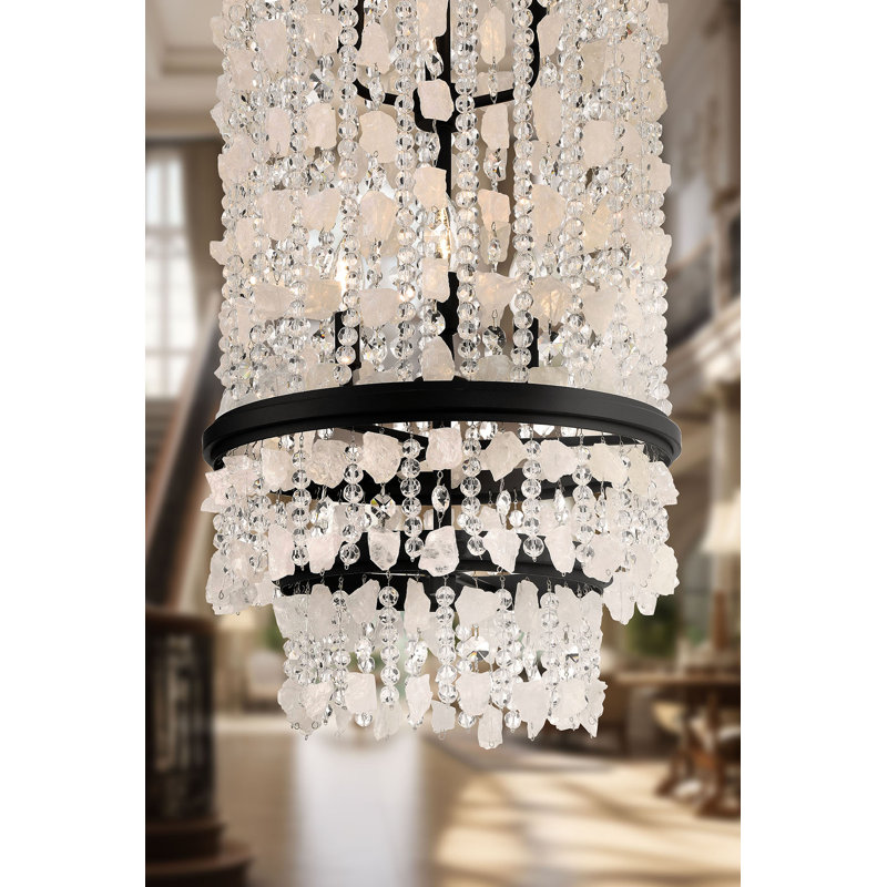 Shimmering Elegance 6 - Light Steel Chandelier