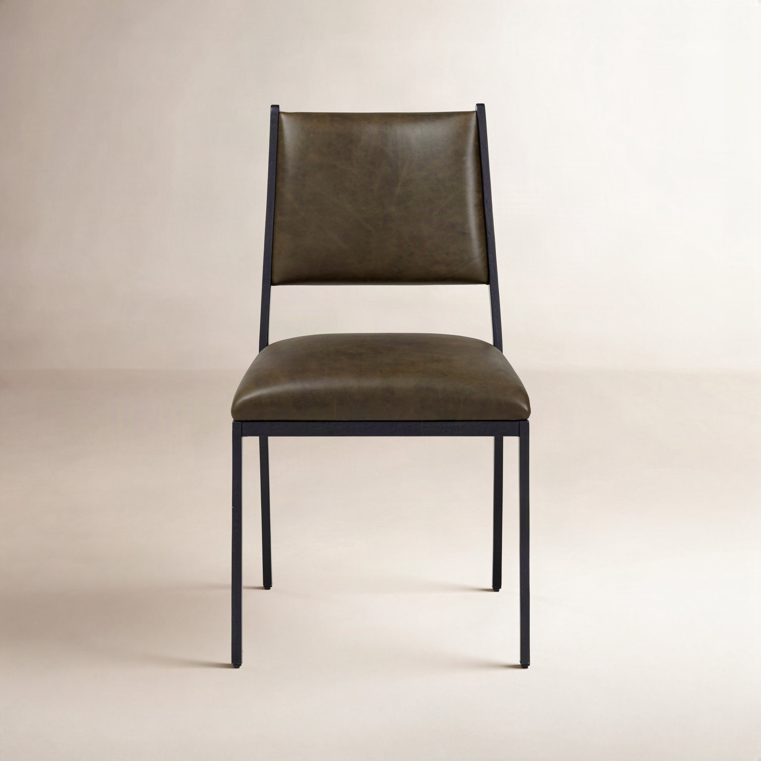 Abarca Genuine Leather Dining Chair, Dulane Moss