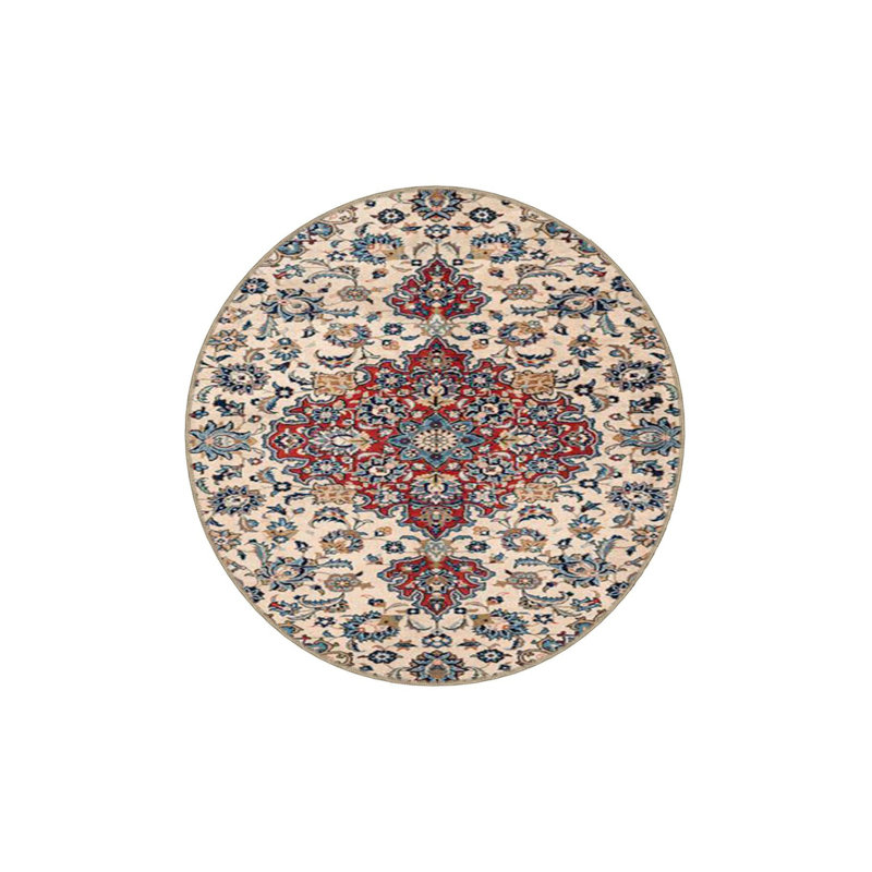 Tapis décoratif moderne bleu traditionnel lavable à la machine, Sous-tapis rectangulaire 3 pi 11 po x 5 pi 11 po i