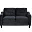 Canapé modulaire en velours noir 1 + 2 + 3 pour le salon avec coussins moelleux et accoudoirs carrés avec dossier moderne et épais-1818734165