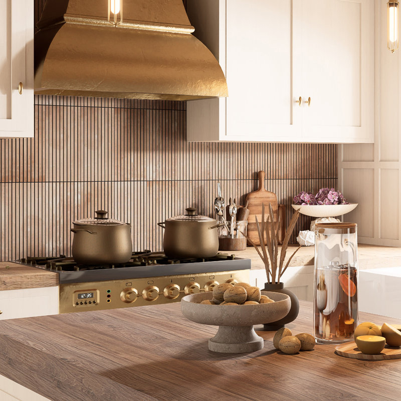 Americana Boston Strata 6-7/8 In. X 14 In. Porcelain Floor And Wall Tile, Brown;Orange