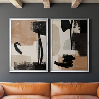 Dark Modern Moment' Framed Hand-Painted Raw Canvas Wall Art 49x81 +  Reviews