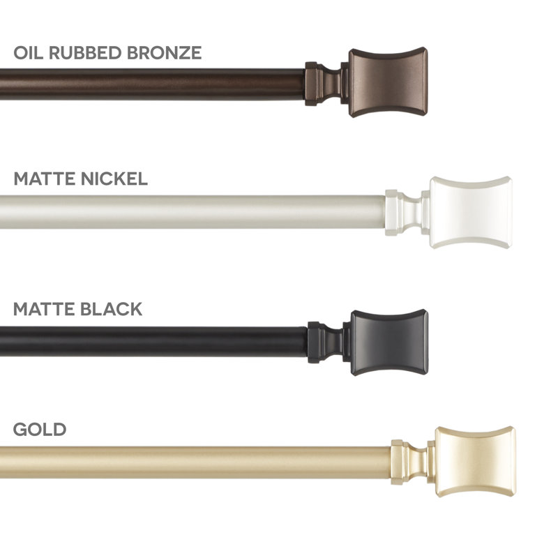 Amalgamated Textiles Exclusive Home Loran 1" Window Curtain Rod and Finial Set, Adjustable