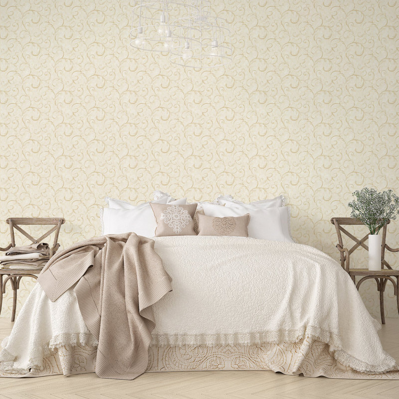 Palazzo 2 Collection Scroll Damask Wallpaper Roll, Gray